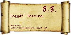 Bogyó Bettina névjegykártya